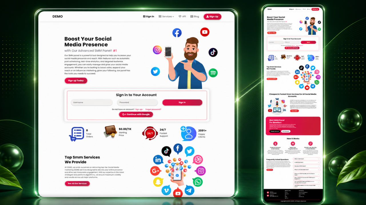 SMMPANEL Swapnotech theme    DEMO 1